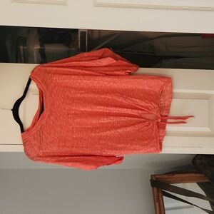 Orange front tie t shirt